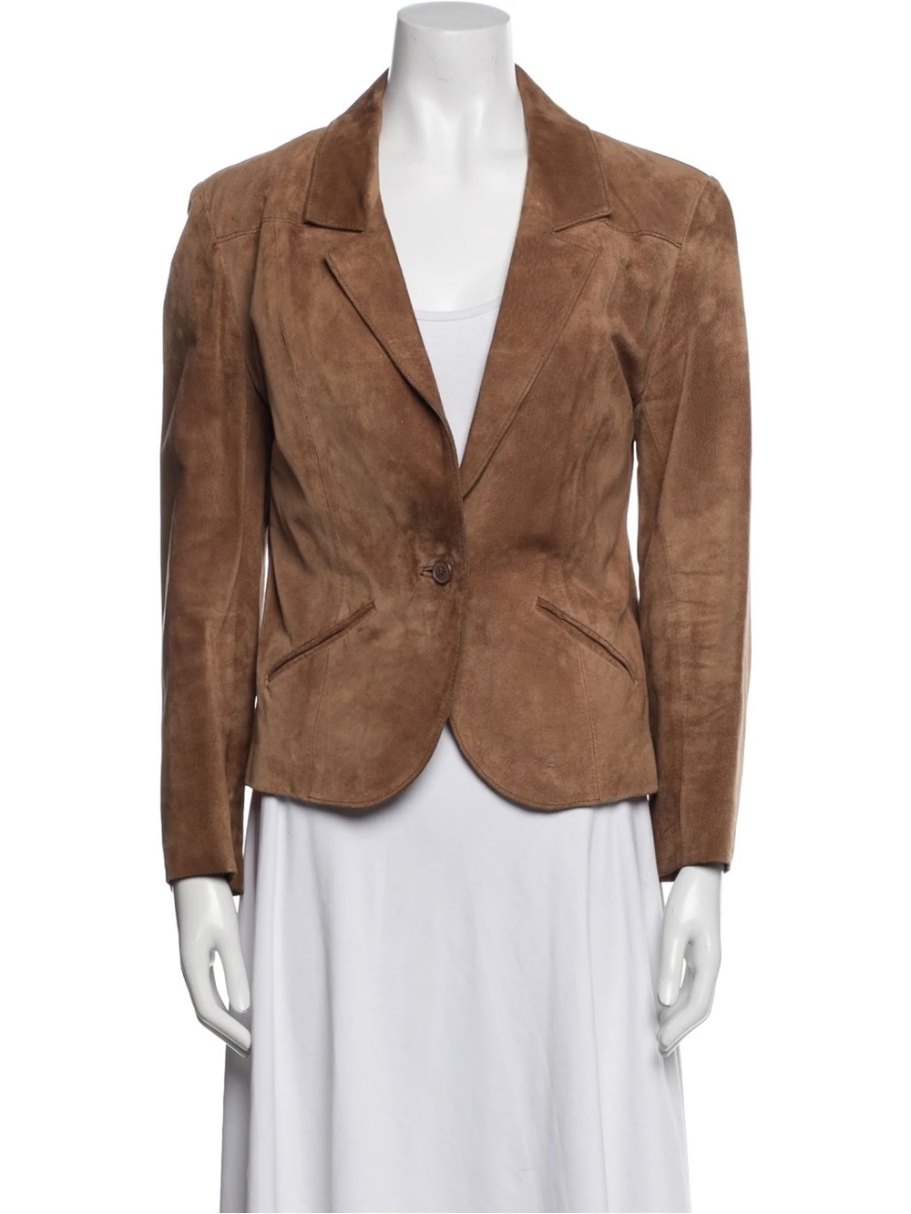 Vintage Avanti Brown Suede One-Button Blazer